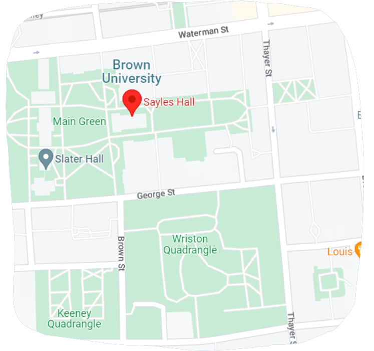 Map showing the location of Sayles Hall